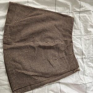 Plaid wool-like material skirt